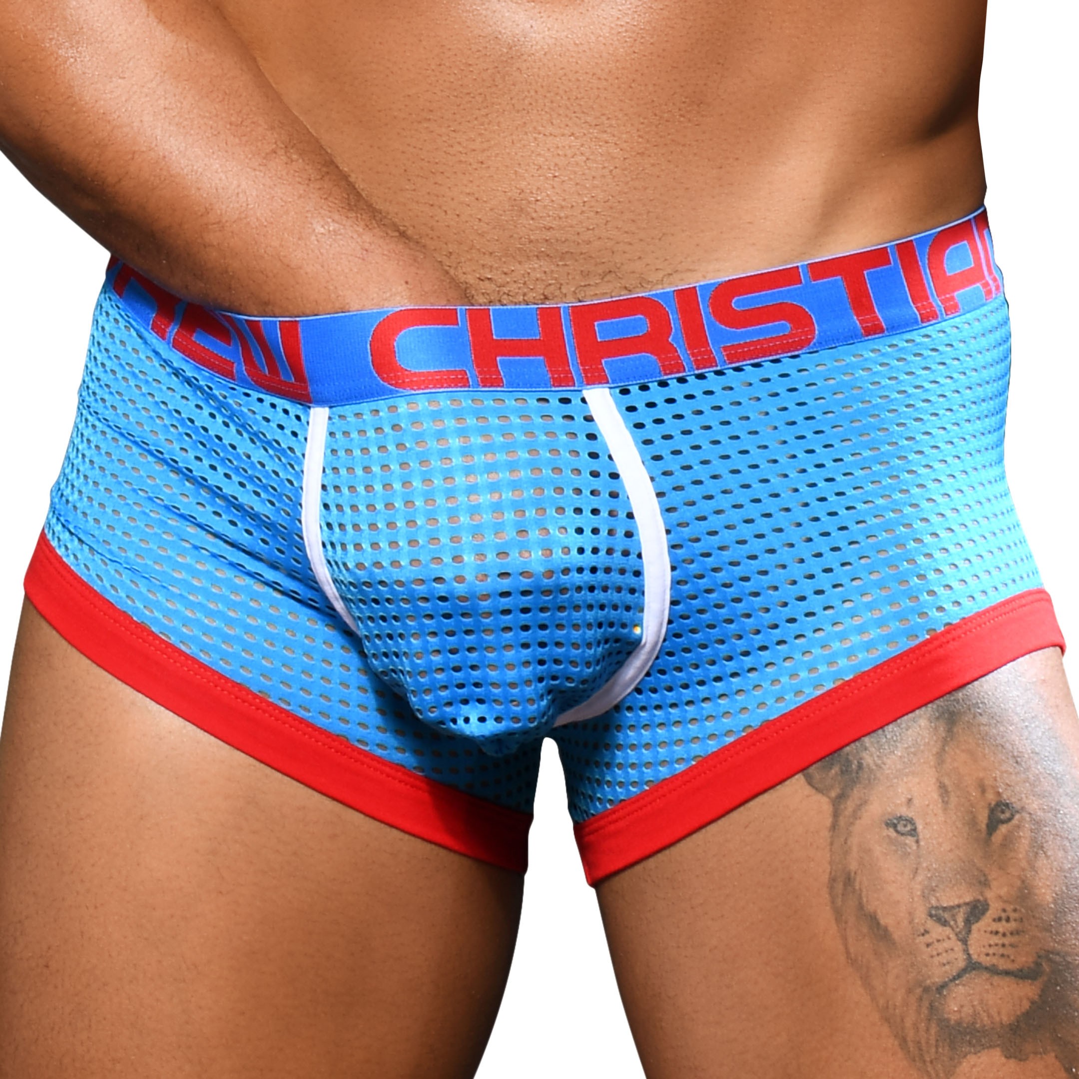 Andrew Christian Almost Naked Mesh Trunks Electric Blue INDERWEAR