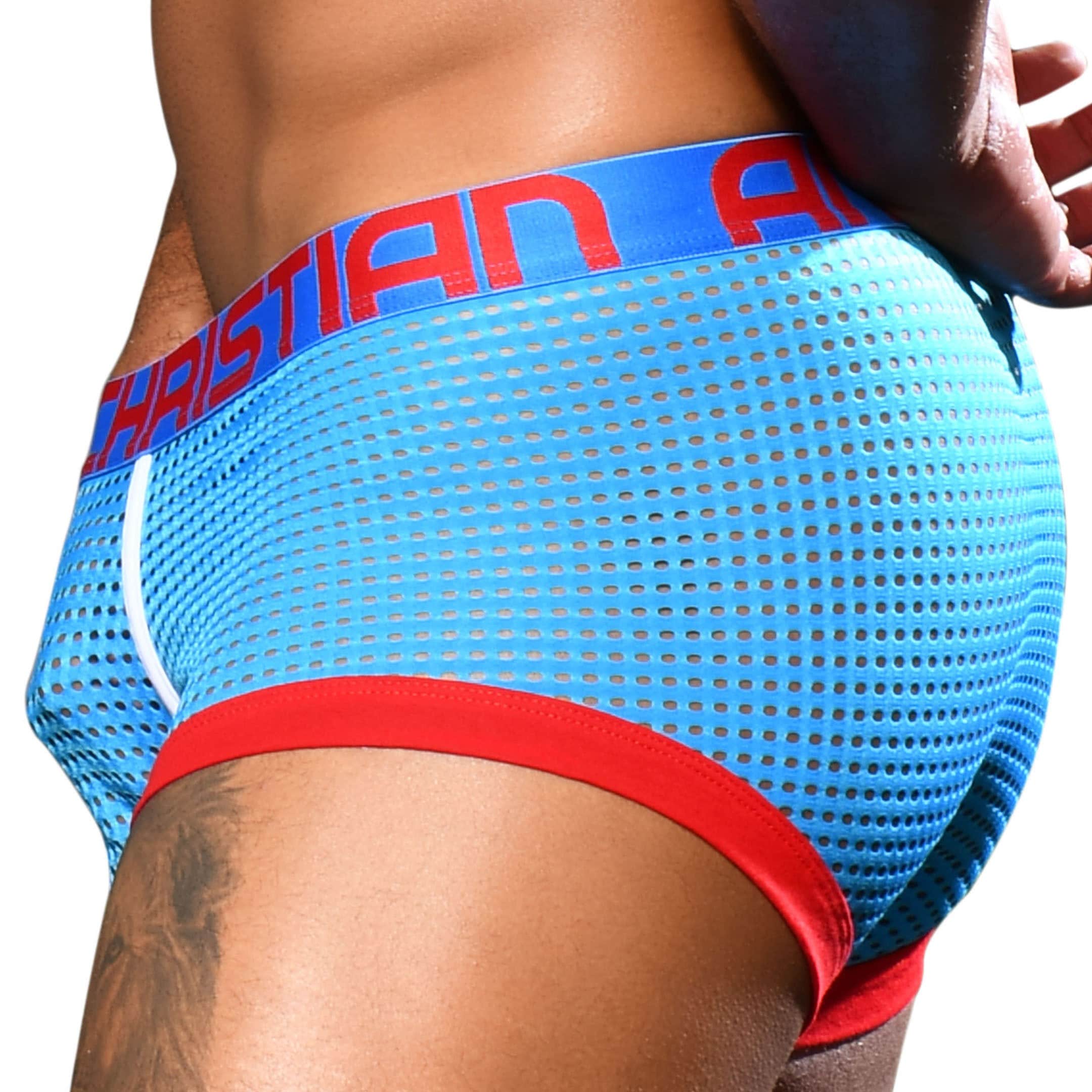 Andrew Christian Almost Naked Mesh Trunks Electric Blue INDERWEAR