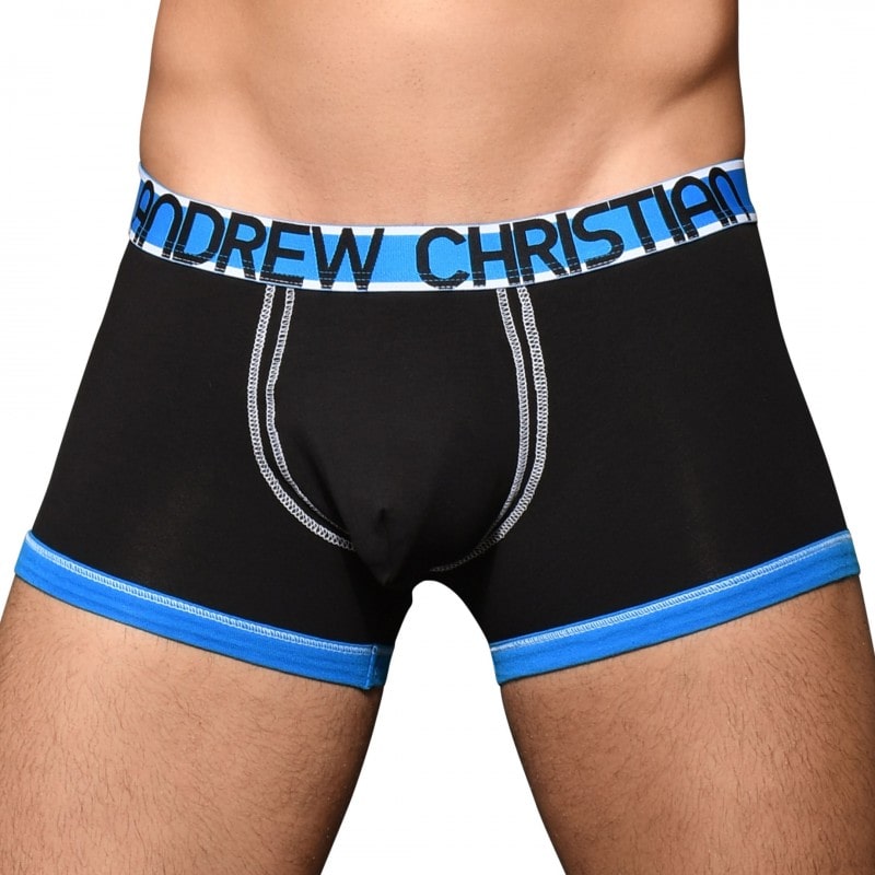 Andrew Christian Almost Naked Cotton Boxer Briefs Black Inderwear