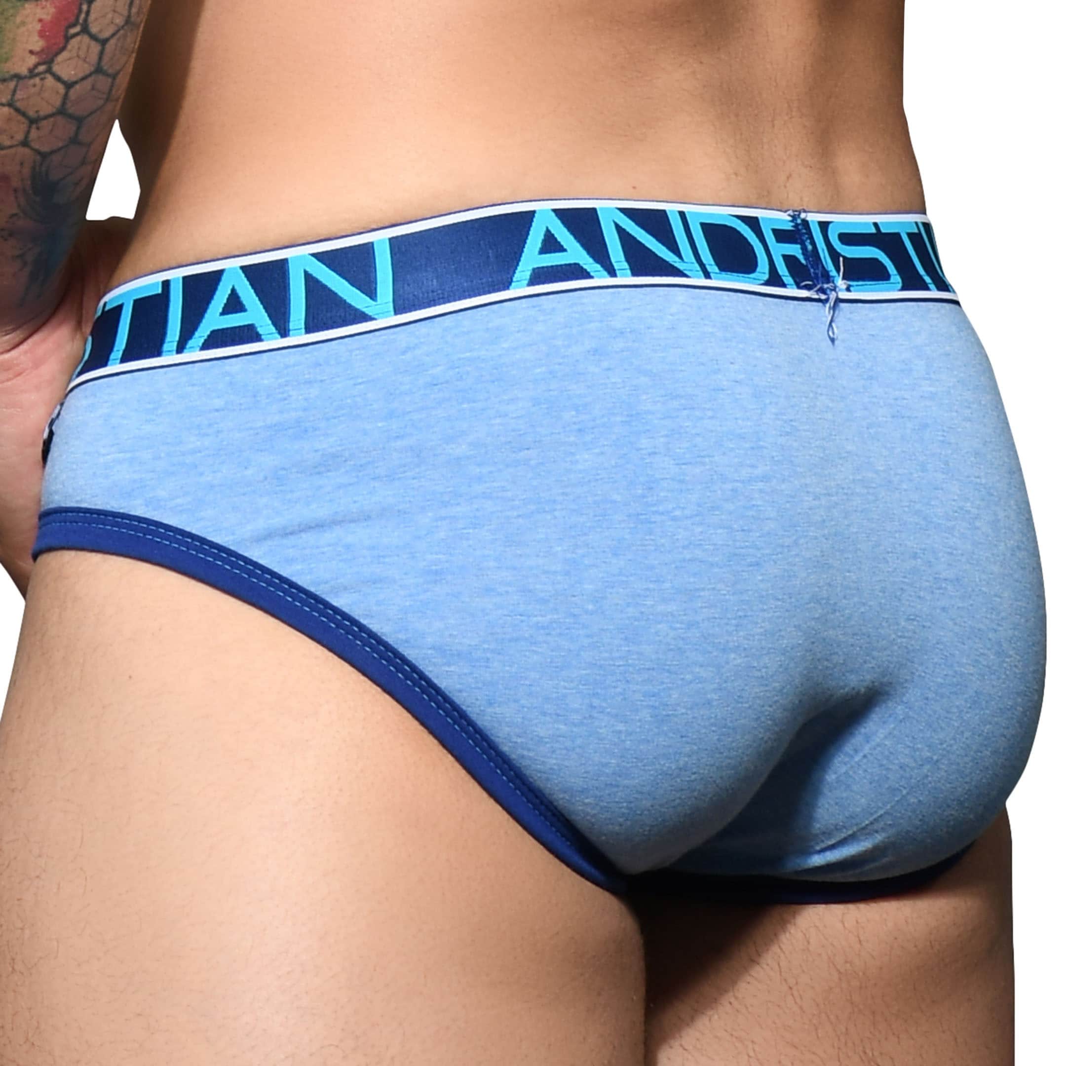 Andrew Christian Almost Naked Fly Tagless Briefs Blue Inderwear