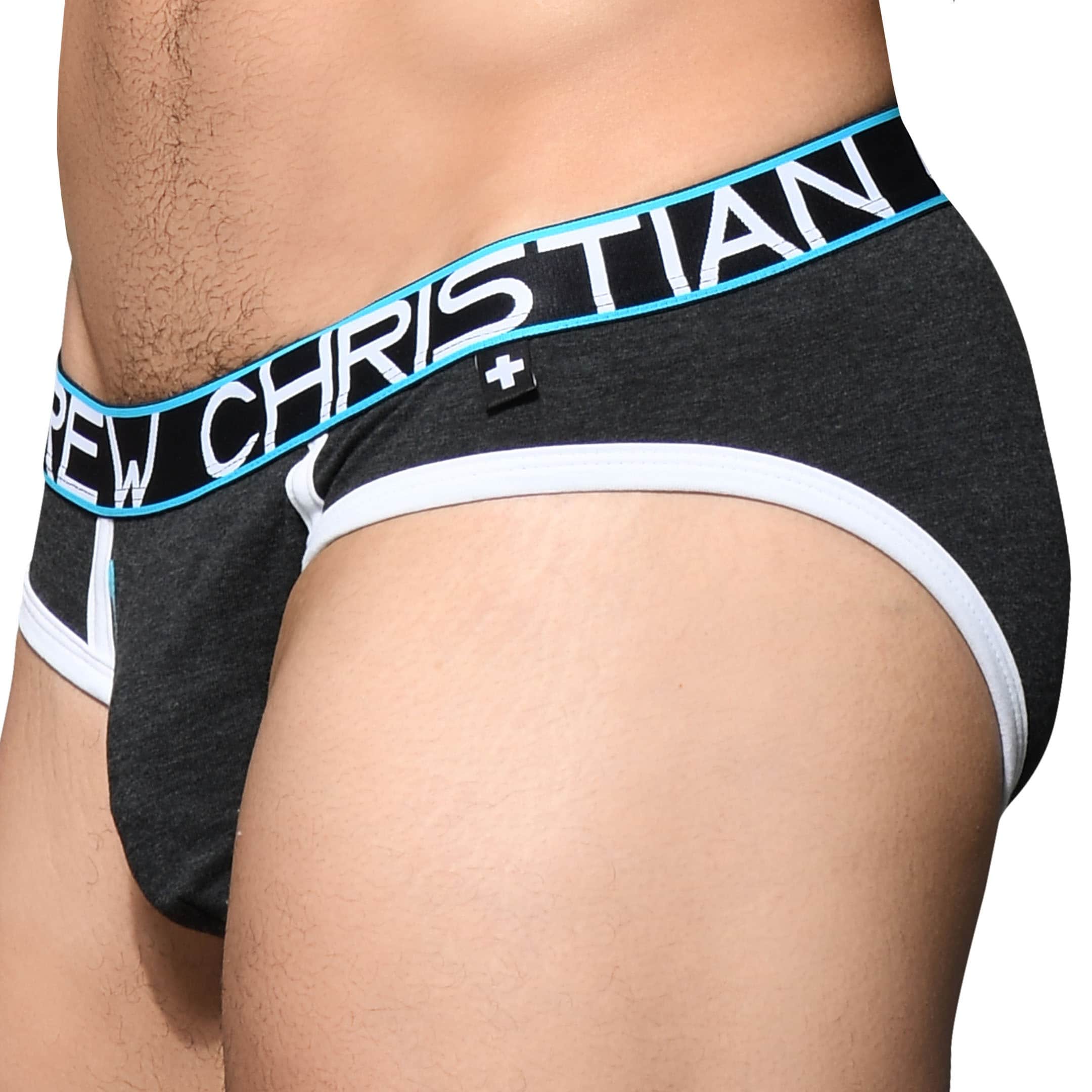 Andrew Christian Almost Naked Fly Tagless Briefs Charcoal Inderwear