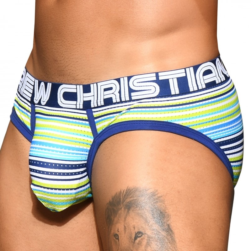 Andrew Christian Almost Naked Mesh Stripe Briefs Inderwear