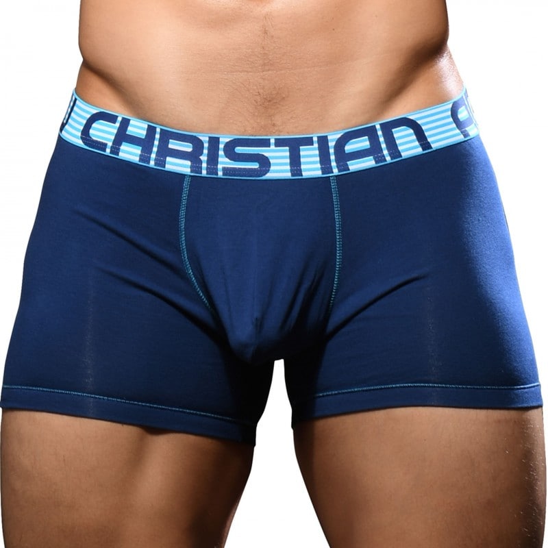 Andrew Christian Almost Naked Cotton Boxer Briefs Navy INDERWEAR