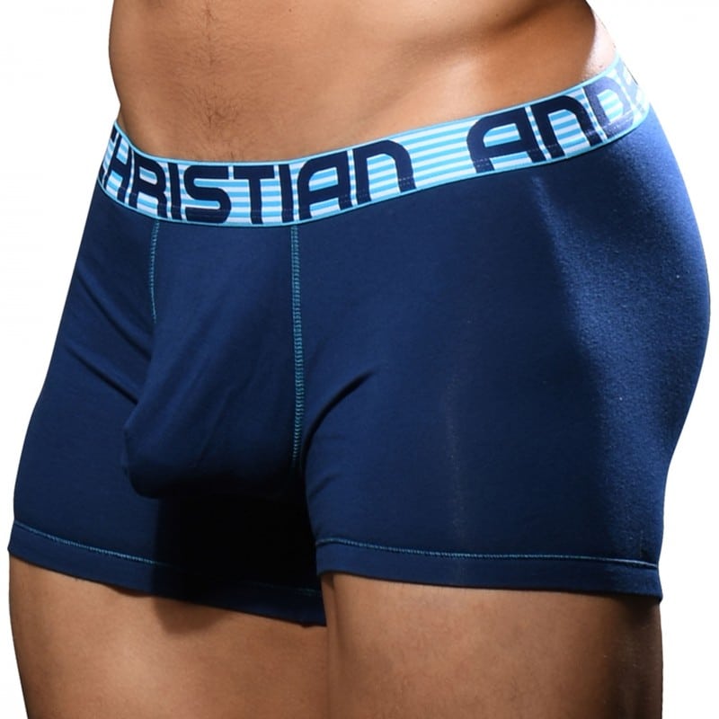 Andrew Christian Boxer Almost Naked Coton Bleu Marine INDERWEAR