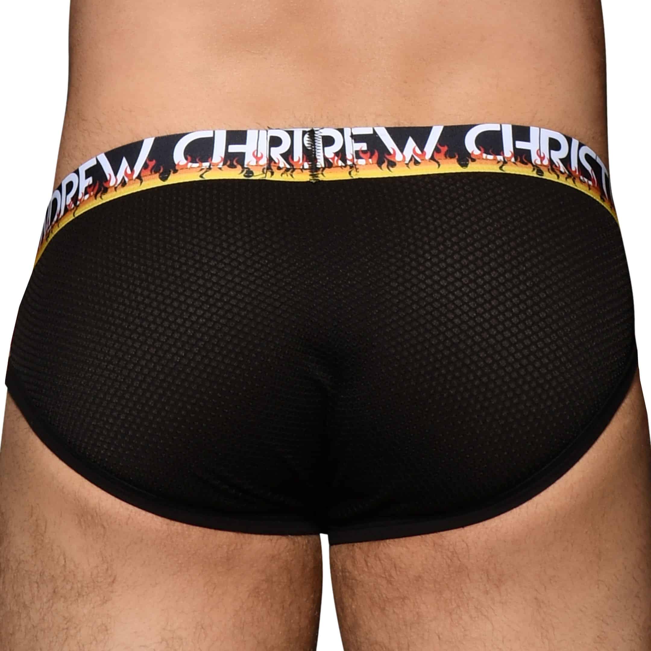 Andrew Christian Slip Almost Naked Flames Mesh Noir INDERWEAR