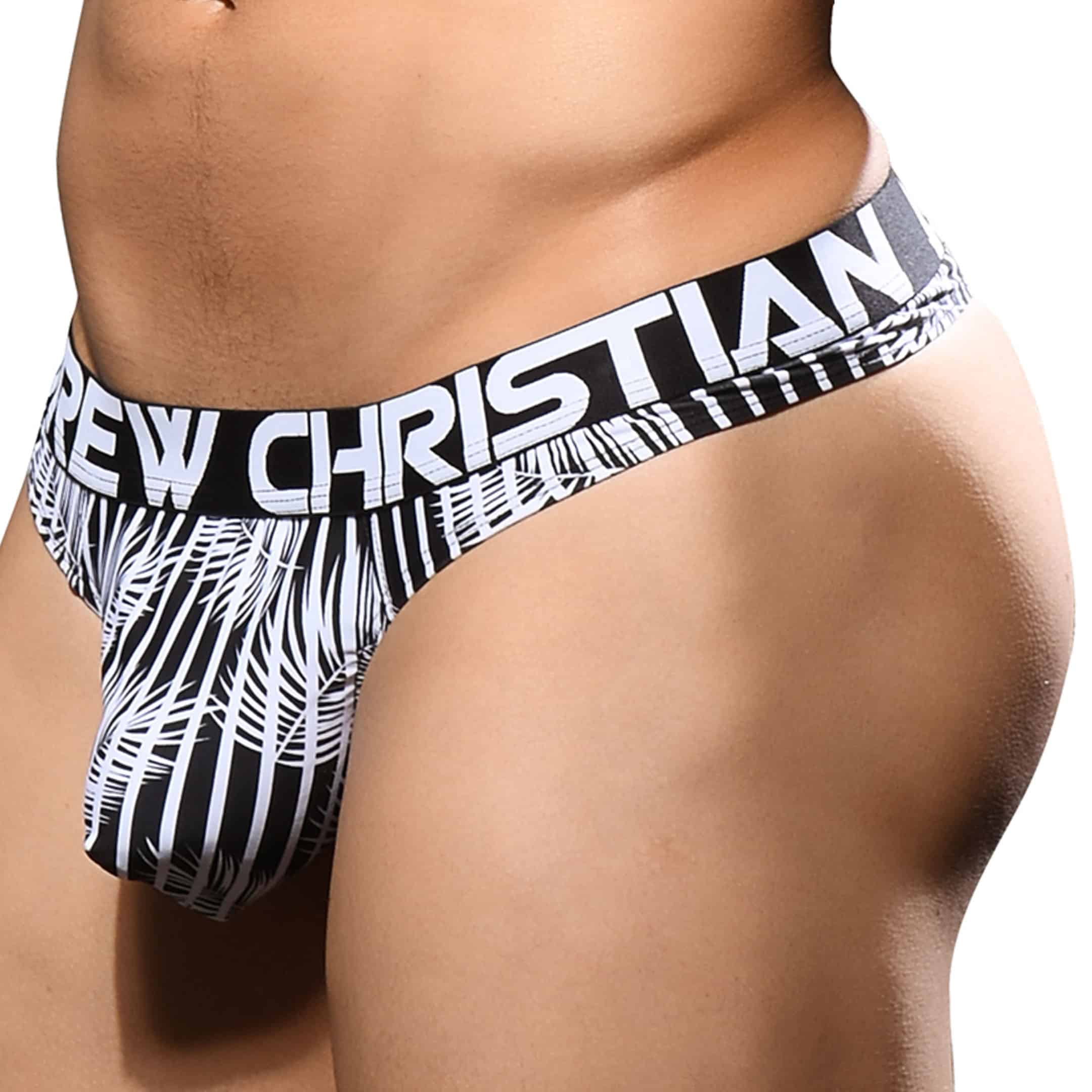 Andrew Christian Almost Naked Holiday Thong Black White INDERWEAR