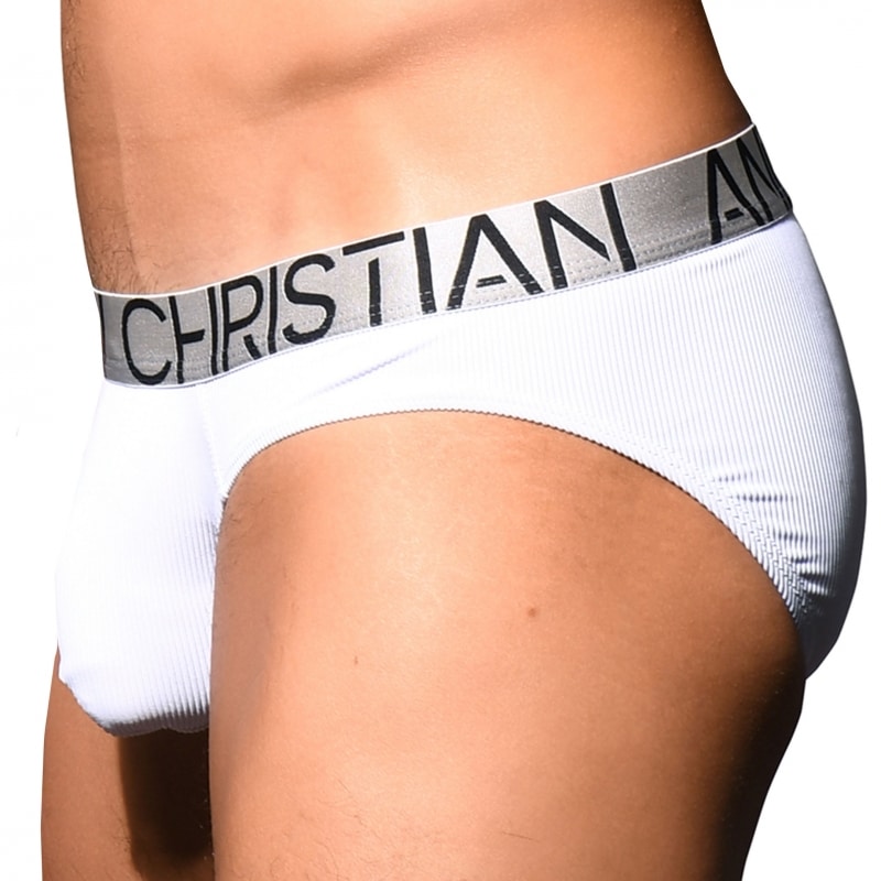 Andrew Christian Slip Almost Naked Essential Rib Blanc INDERWEAR