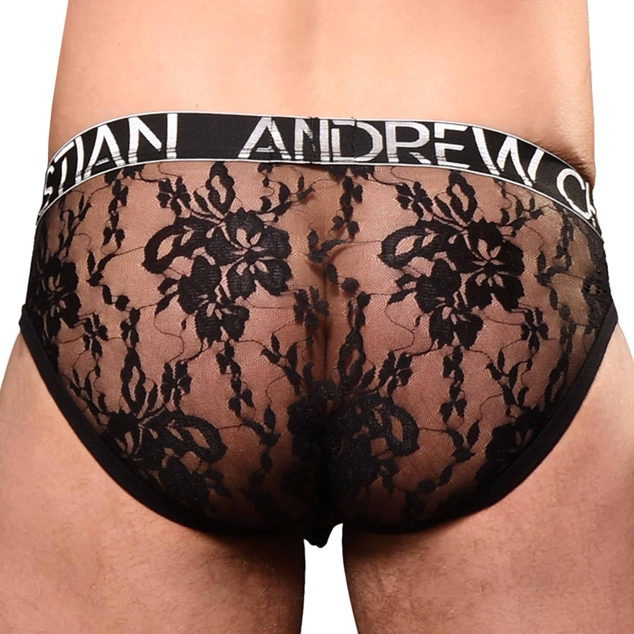 Andrew Christian Unleashed Lace Briefs With Almost Naked Black