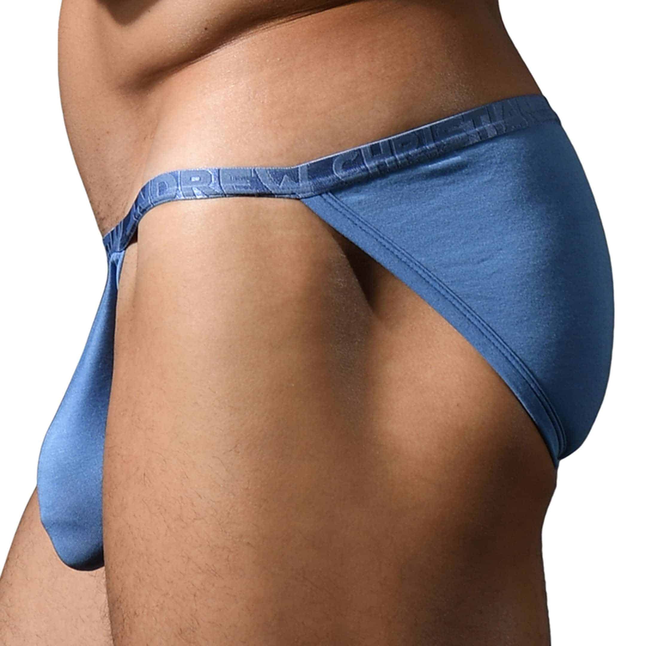 Andrew Christian Slip Tanga Almost Naked Lust Modal Bleu Ardoise