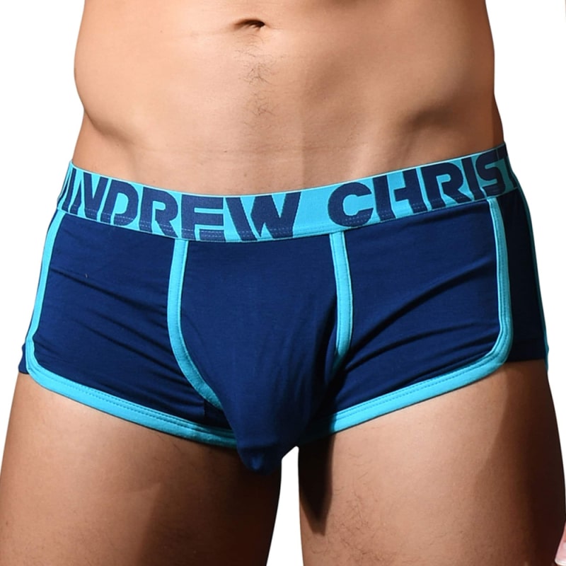 Andrew Christian Almost Naked Retro Bamboo Trunks Navy INDERWEAR