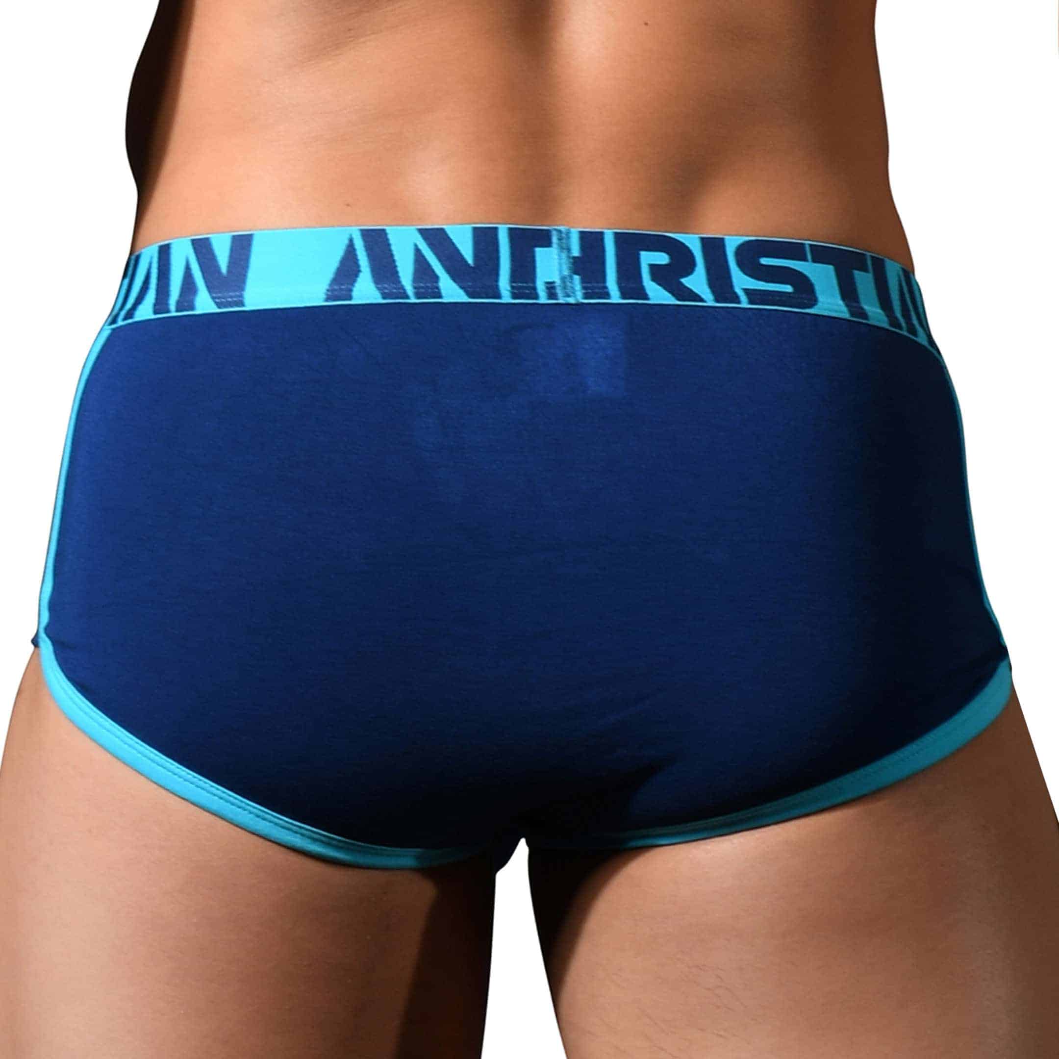 Andrew Christian Shorty Almost Naked Rétro Bambou Marine INDERWEAR