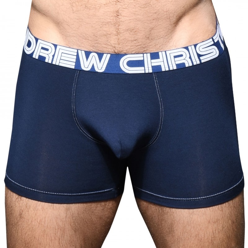 Andrew Christian Boxer Almost Naked Bamboo Bleu Marine INDERWEAR