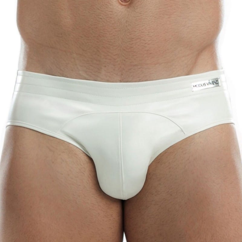 Modus Vivendi Slip Bottomless Leather Blanc INDERWEAR