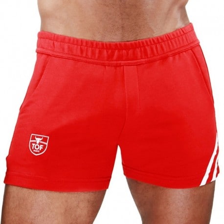 Addicted Zip Pocket Sport Shorts - Red