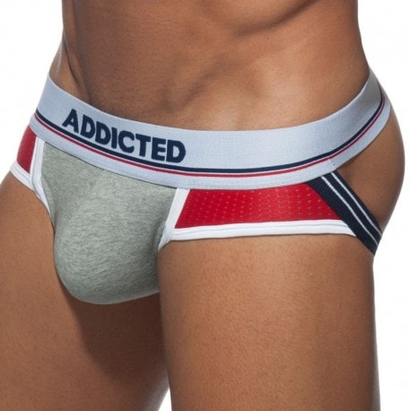 Addicted Push Up Sport Jock Strap - Grey