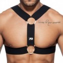 AD Fetish Double Ring Harness - Black