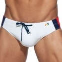 Addicted Stripes Basic Swim Brief - White