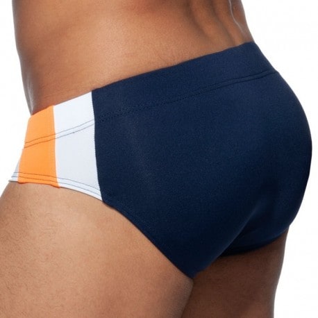 Addicted Stripes Basic Swim Brief - Navy