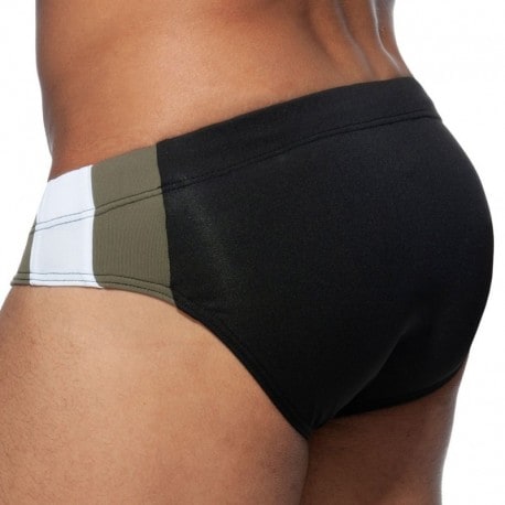 Addicted Stripes Basic Swim Brief - Black