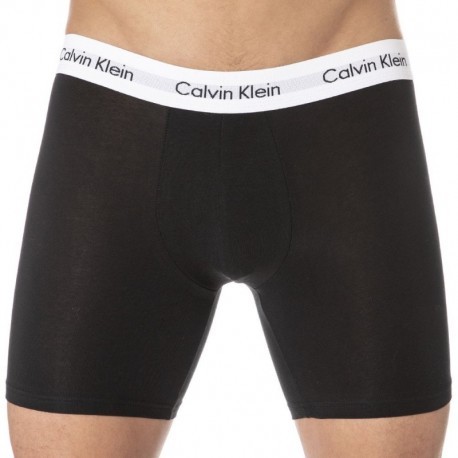 Calvin Klein 3-Pack Cotton Stretch Long Leg Boxer Briefs - Black - White - Grey