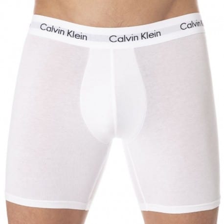 Calvin Klein 3-Pack Cotton Stretch Long Leg Boxer Briefs - Black - White - Grey