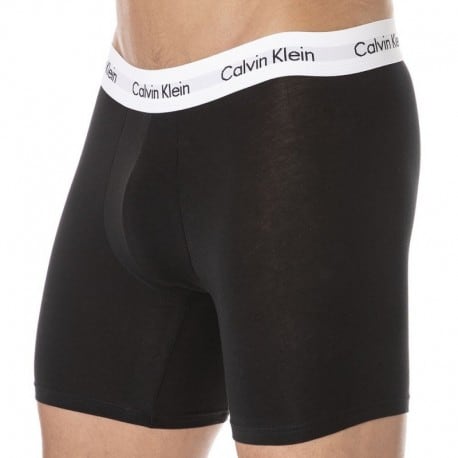 Calvin Klein 3-Pack Cotton Stretch Long Leg Boxer Briefs - Black - White - Grey