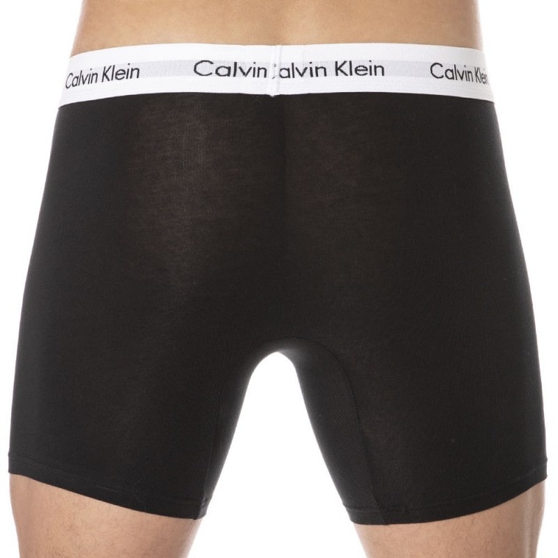 Pack of 3 men's Black Fawn Brown Cotton Stretch boxers with