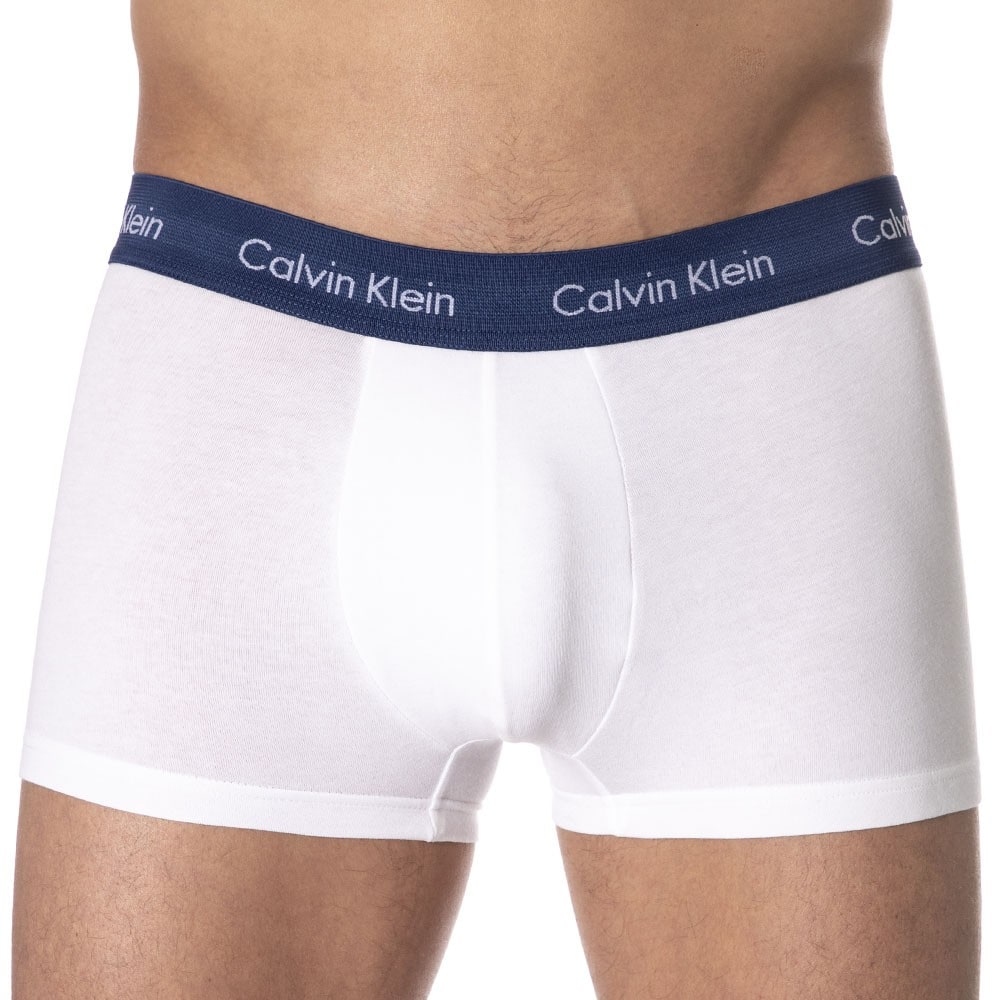 Calvin Klein 3-Pack Cotton Stretch Boxers - White with Blue, Black, Red  Waistband