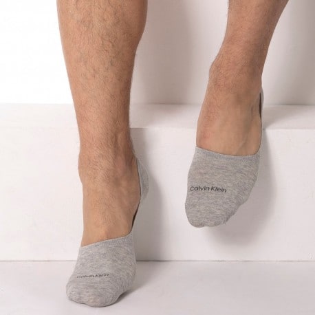 Calvin Klein 2-Pack Luca Invisible Socks -  Light Grey - Charcoal