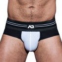 AD Fetish Double Stripe Briefs - Black - White