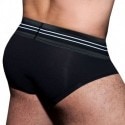 AD Fetish Double Stripe Briefs - Black - White