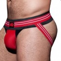 AD Fetish Double Stripe Jock - Black - Red