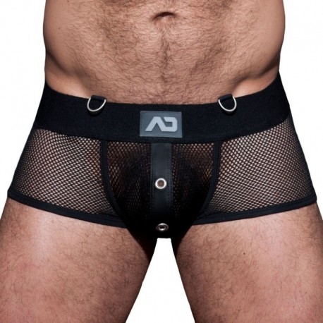 AD Fetish Mesh Mixed Bottomless Boxer - Black