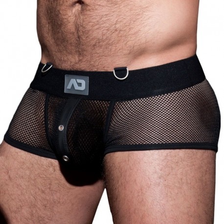 AD Fetish Boxer Empty Bottom Mesh Mixed Noir