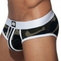 Addicted Camo Stripe Brief - White