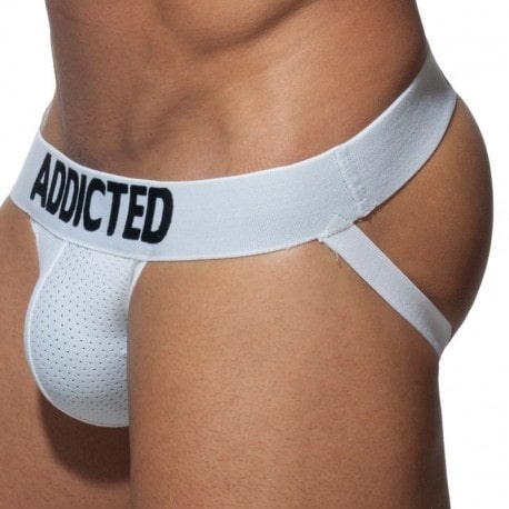 Addicted Push Up Mesh Jock - White