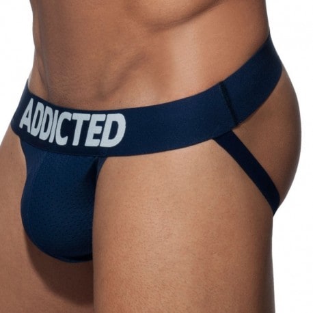 Addicted Push Up Mesh Jock - Navy