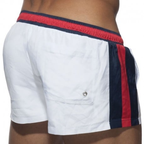 Addicted Short de Bain Basic Stripes Blanc