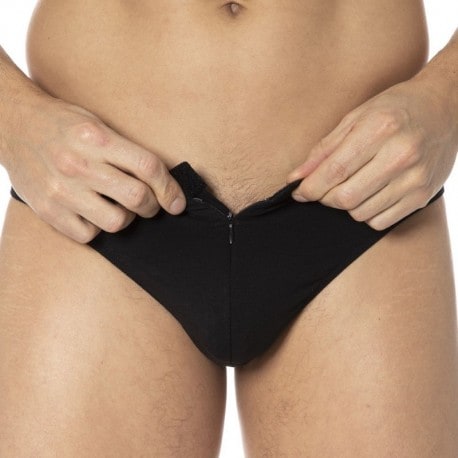 Doreanse Elegant Zip Thong - Black