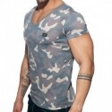 Addicted T-Shirt Washed Camo Kaki