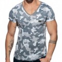Addicted T-Shirt Washed Camo Gris