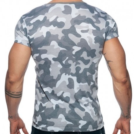 Addicted Washed Camo T-Shirt - Grey