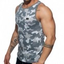 Addicted Washed Camo Tank Top - Grey