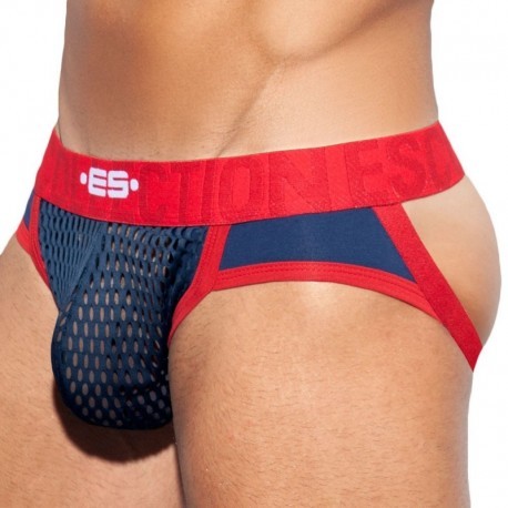 ES Collection Jock Strap Open Mesh Marine