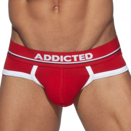 Addicted Push Up Mesh Brief | Red