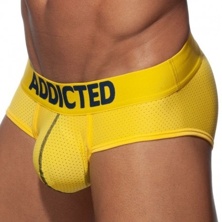 Addicted Push Up Mesh Brief - Yellow