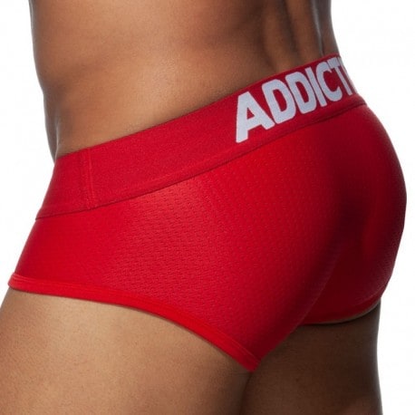 Addicted Push Up Mesh Brief - Red