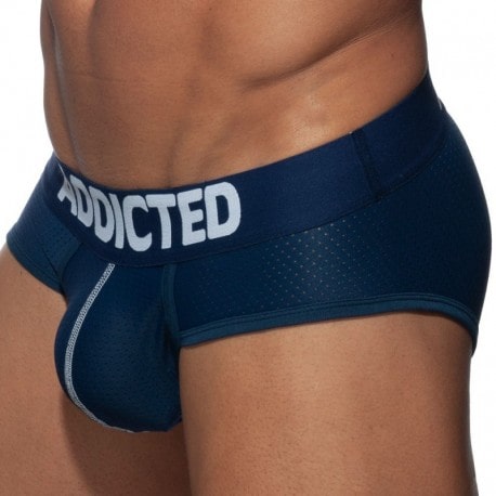 Addicted Push Up Mesh Brief - Navy