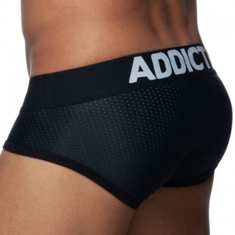 Addicted Push Up Mesh Briefs - Black