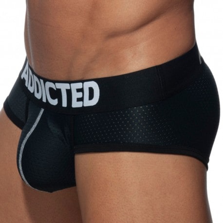 Addicted Push Up Mesh Briefs - Black